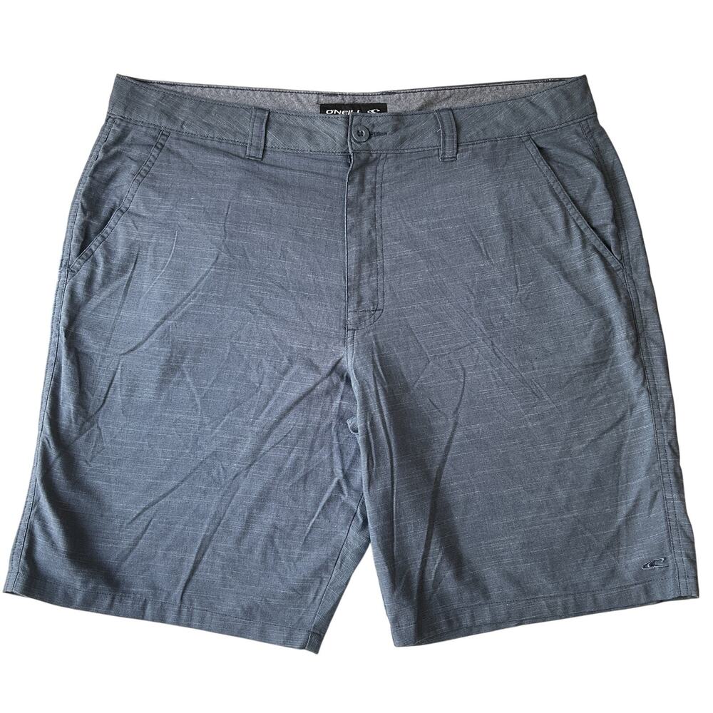O'Neill Men Shorts Size 38 Blue Chino Casual Logo Button 10" Inseam & 40” Waist
